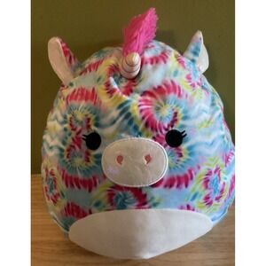 Squishmallows 2021 Atlas the Tie Dye Unicorn‎ 12" Plush Doll Toy, Kellytoy